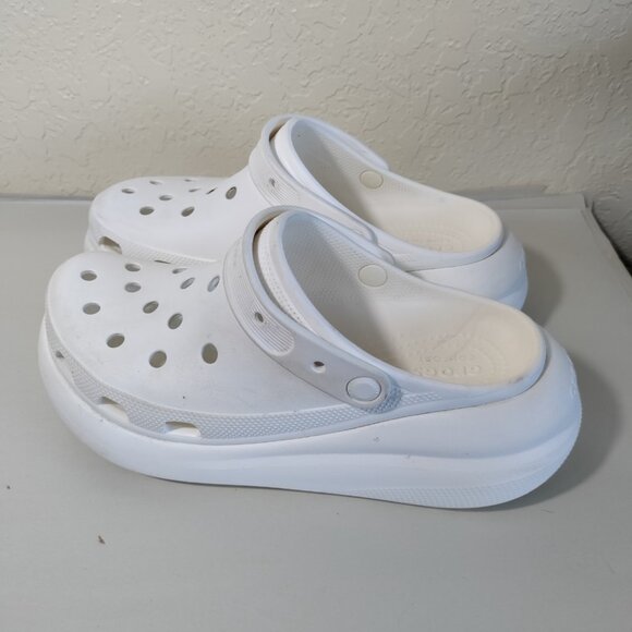 Crocs White Platform Classic Mega Crush Clogs‎ Women's 11 / Men's 9 - Picture 2 of 8